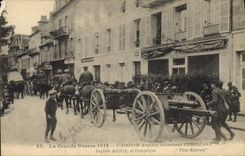 POSTAL Militaria de la VENDIMIA la travesía inglesa Compiegne de la artillería