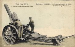 Obús alemán de Militaria de la POSTAL de la VENDIMIA del asiento