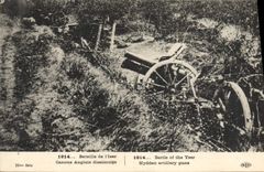 La POSTAL Militaria Bataille de la VENDIMIA de los canones de Iser dissimulate