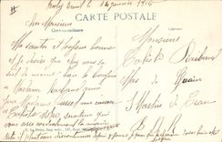 La POSTAL Militaria Bataille de la VENDIMIA de los canones de Iser dissimulate