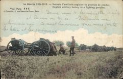 Batería inglesa de Militaria de la POSTAL de la VENDIMIA en la posición del combate