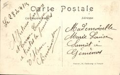 Batería francesa de Militaria Alsacia de la POSTAL de la VENDIMIA de 120 longitudes alrededor de Thann