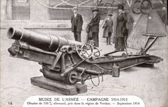 CPA Militaria Paris Musee de l'armee Obusier de 150mm allemand pris dans la region de Verdun