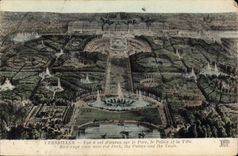 CPA Versailles Vue a vol d'oiseau sur le parc le palais et la ville