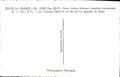 POSTAL MODERNA Pau que el castillo Enrique IV visto del banco izquierdo de dio