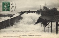 VINTAGE POSTCARD Artistic Biarritz Sea Demontee