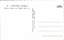 MODERN CARD Malestroit side Porch of the Church