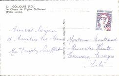 MODERN CARD Collioure chorus of the church St Vincent