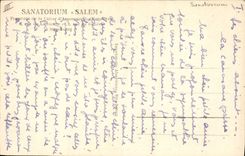 VINTAGE POSTCARD Sanatorium Salem Living room and Bibliotheque Piano