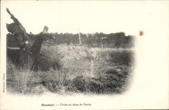 CPA Cheval Equitation Hippisme Saumur Chute au talus de Verrie 