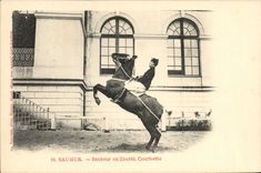 CPA Cheval Equitation Hippisme Saumur Sauteur en liberte Courbette 