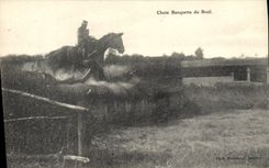 CPA Cheval Equitation Hippisme Chute banquette du Breil