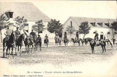 CPA Cheval Equitation Hippisme Saumur Travail militaire des eleves officiers