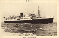 VINTAGE POSTCARD Boat SGTM Sidi Bel Abbès Steamer