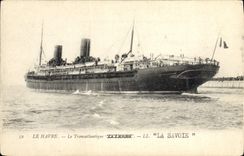 CPA Bateau Le Havre Transatlantique La SAvoie 