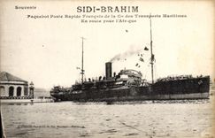 CPA Bateau Sidi Brahim Paquebot rapide francais de la Cie des Transports maritimes En route pour l'Afrique 