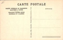 CPA Bateau Paquebot Sidi Brahim ligne hebdomadaire Marseille Alger 