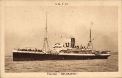 CPA Bateau Paquebot Sidi Brahim ligne hebdomadaire Marseille Alger 