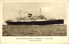 CPA Bateau Sister Motor Vessels Saturnia Vulcania 