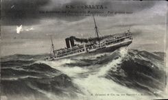 CPA Bateau SS Salta Cie Generale des Transports maritimes par grosse mer 