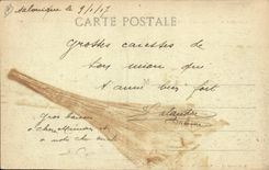 VINTAGE POSTCARD Militaria Eastern Europe campaign Captive Turkish in Drudgery in Dardanelles under the monitoring of a Senegalese