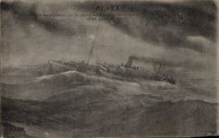 VINTAGE POSTCARD Militaria Bateau Plata Croiseur auxiliary of 1st rank assigns to Senegal transport