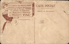 CPA Fantaisie Illustrateur Femme Biscuits Pernot 