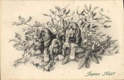 VINTAGE POSTCARD Fantasy Illustrator Dog Dogs