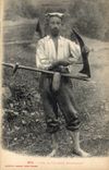 CPA Folklore Pyrenees Type de faucheur montagnard TOP