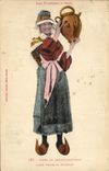 CPA Folklore Types de Saint Gironnais Jeune femme de Bethmale Pyrenees