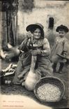 CPA Folklore Gavage d'une oie Pyrenees TOP