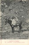 CPA Folklore Hautes Pyrenees Cauterets Laitiere se rendant a la ville Cheval TOP