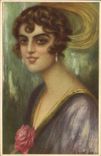 CPA Fantaisie Illustrateur Femme 