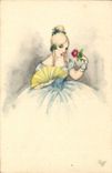 CPA Fantaisie Illustrateur Femme Eventail