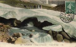 Circo de Gavarnie de la POSTAL de la VENDIMIA de Gavarnie el puente de la nieve