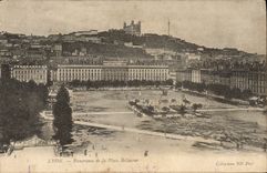 VINTAGE POSTCARD Lyon Panorama of the Bellecour Place