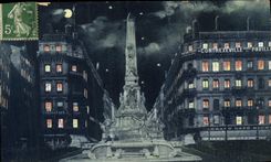 VINTAGE POSTCARD Lyon Monument Carnot Places Republic