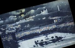 VINTAGE POSTCARD Lyon Places Bellecour and slope of Fourvieres