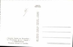 MODERN CARD Perpignan Holy Week in Roussillon the procession of Sanch Penitent in front of Castillet