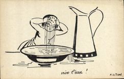 VINTAGE POSTCARD Red Cross Child Lives water