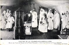 VINTAGE POSTCARD Canteen of Courneuve Aubervilliers Nurse Red Cross