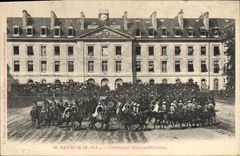 VINTAGE POSTCARD Horse Horsemanship Hippisme Saumur Carousel Raised officers