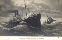 CPA Bateau Paquebot Savoie Un coup de tangage