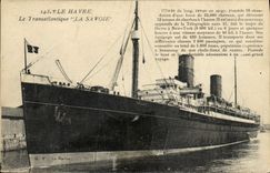 VINTAGE POSTCARD Boat Steamer Transatlantic Le Havre Savoy