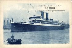 VINTAGE POSTCARD Boat Steamer Travel souvenir S Sphinx Company of the Maritilmes Transport