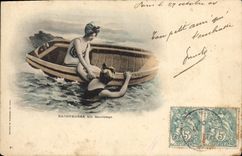 CPA Maillots de bains Femmes Baigneuses Un sauvetage 
