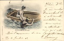 CPA Maillots de bains Femmes Baigneuses Un sauvetage 