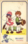 CPA Fantaisie Illustrateur Vanasek Enfants Bluet Timidite