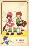 CPA Fantaisie Illustrateur Vanasek Enfants Bluet Timidite
