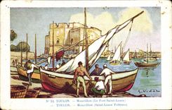 CPA Fantaisie Illustrateur Toulon Mourillon Le Fort Saint Louis 